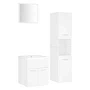 Set Mobili da Bagno | Armadio da bagno Bianco in Legno Multistrato