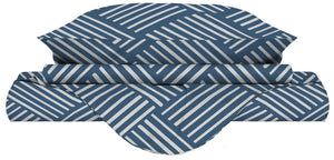 Copripiumino Singolo con Federe Stampato in Microfibra City Life Blue