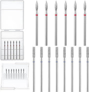 Kit di borchie per unghie con 14 pezzi accessori per unghiettore - Set di unghie in gel per manicure e pedicure - Testine di diamante e carburo - Disco di abrasione - Strumento per cura delle cuticole