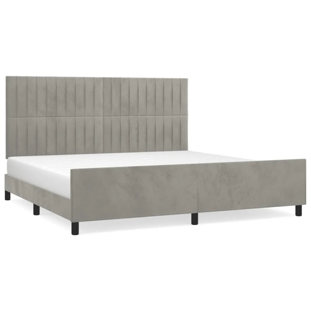 Giroletto senza Materasso-Struttura Letto Grigio Chiaro 200x200 cm Velluto 409051