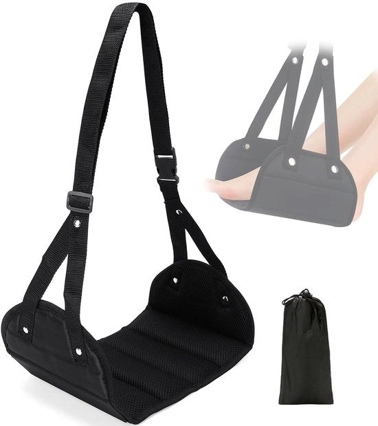 Supporto per Piedi Reclinabile - Sostegno per Piedi Portatile - Supporto per Piedi Sospeso - Piedistallo - Comodo per Viaggi in Aereo - Riduce lo Stress e Migliora la Circolazione - Sostegno per Piedi con Funzione di Elevazione