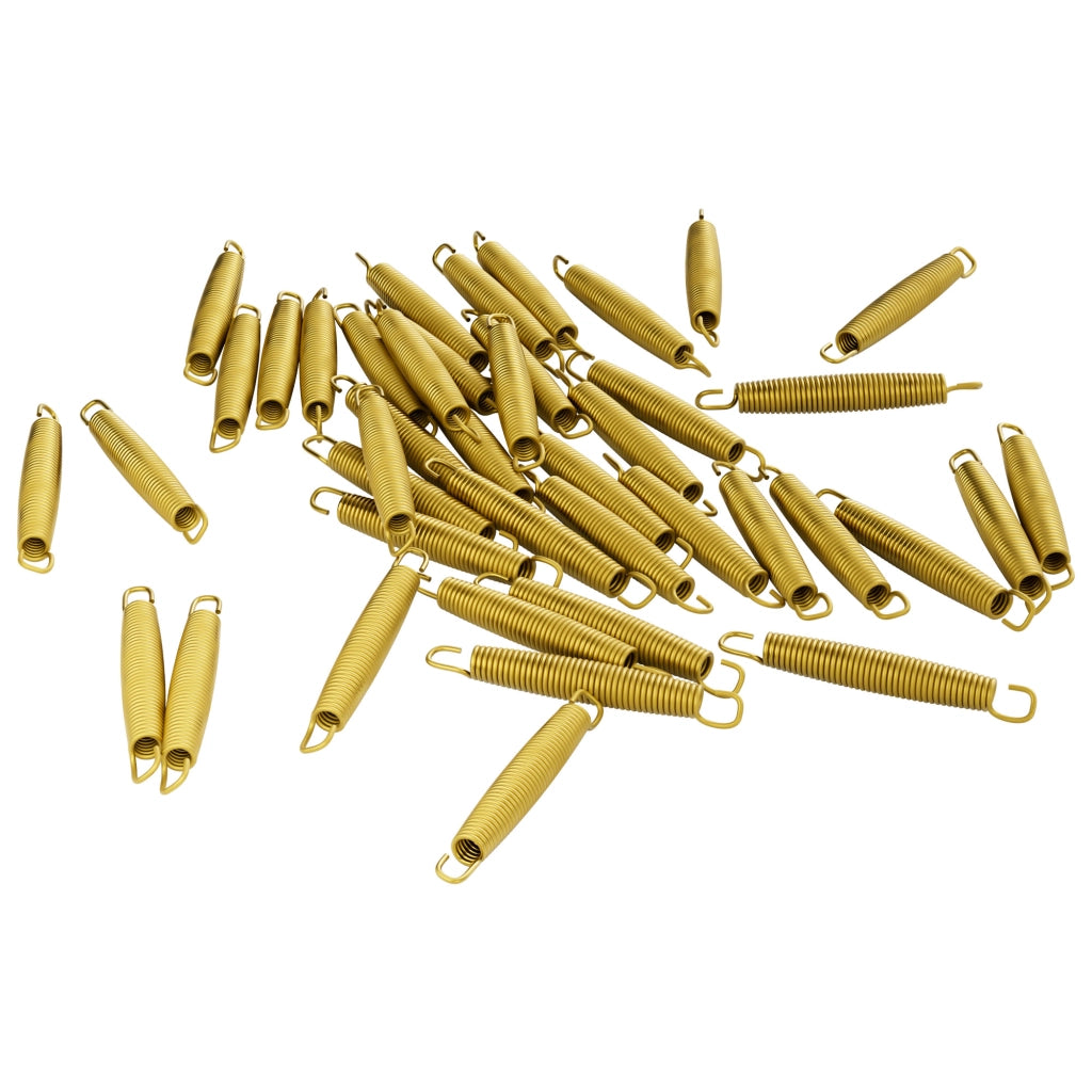 Jumpoo - Set 42 Molle a Trazione di Ricambio 14 cm 28 Spire per Trampolini o Lavori di Bricolage in Acciaio Oro