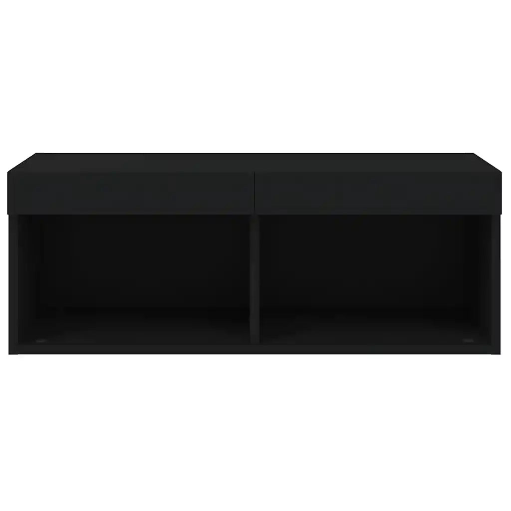 Mobile Porta TV con Luci LED-Mobile per TV-Credenza TV Nero 80x30x30 cm