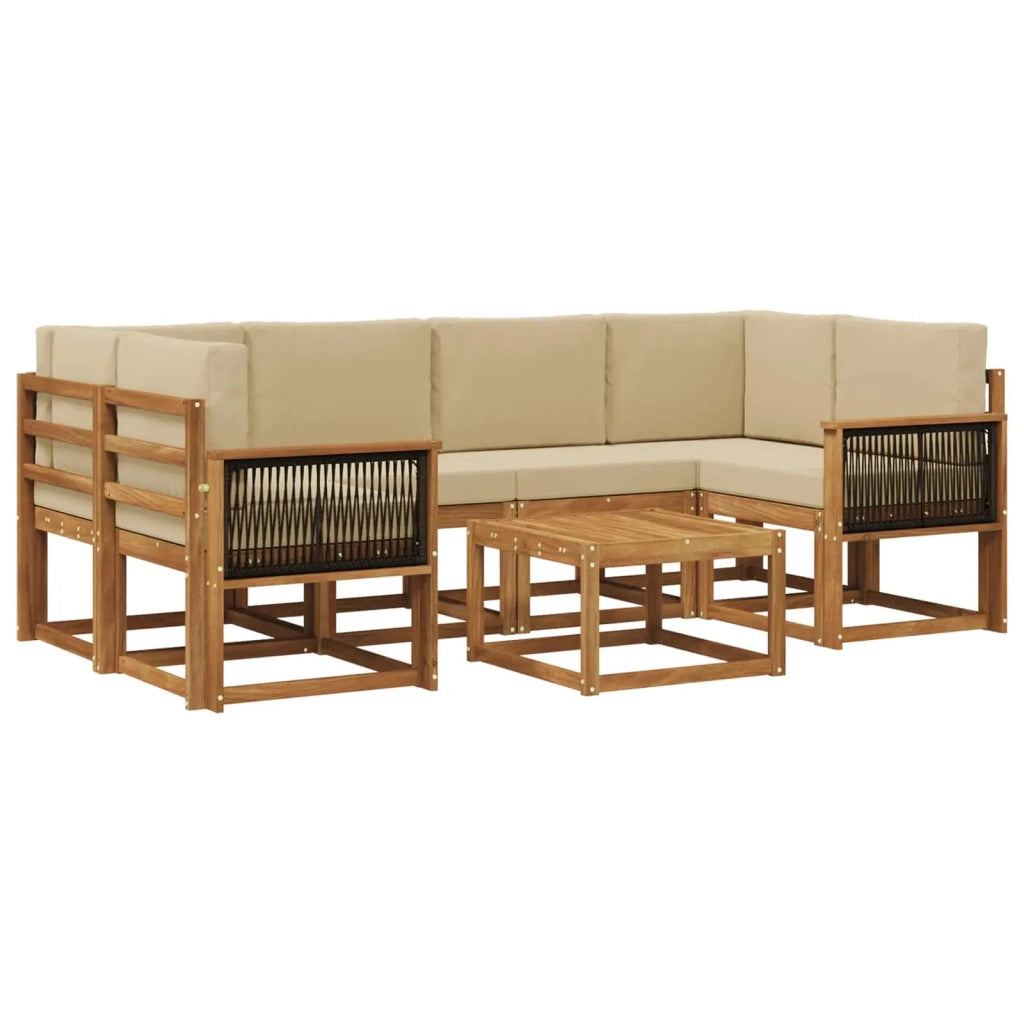 Set di divani da esterno 5 pz Naturale 3385034