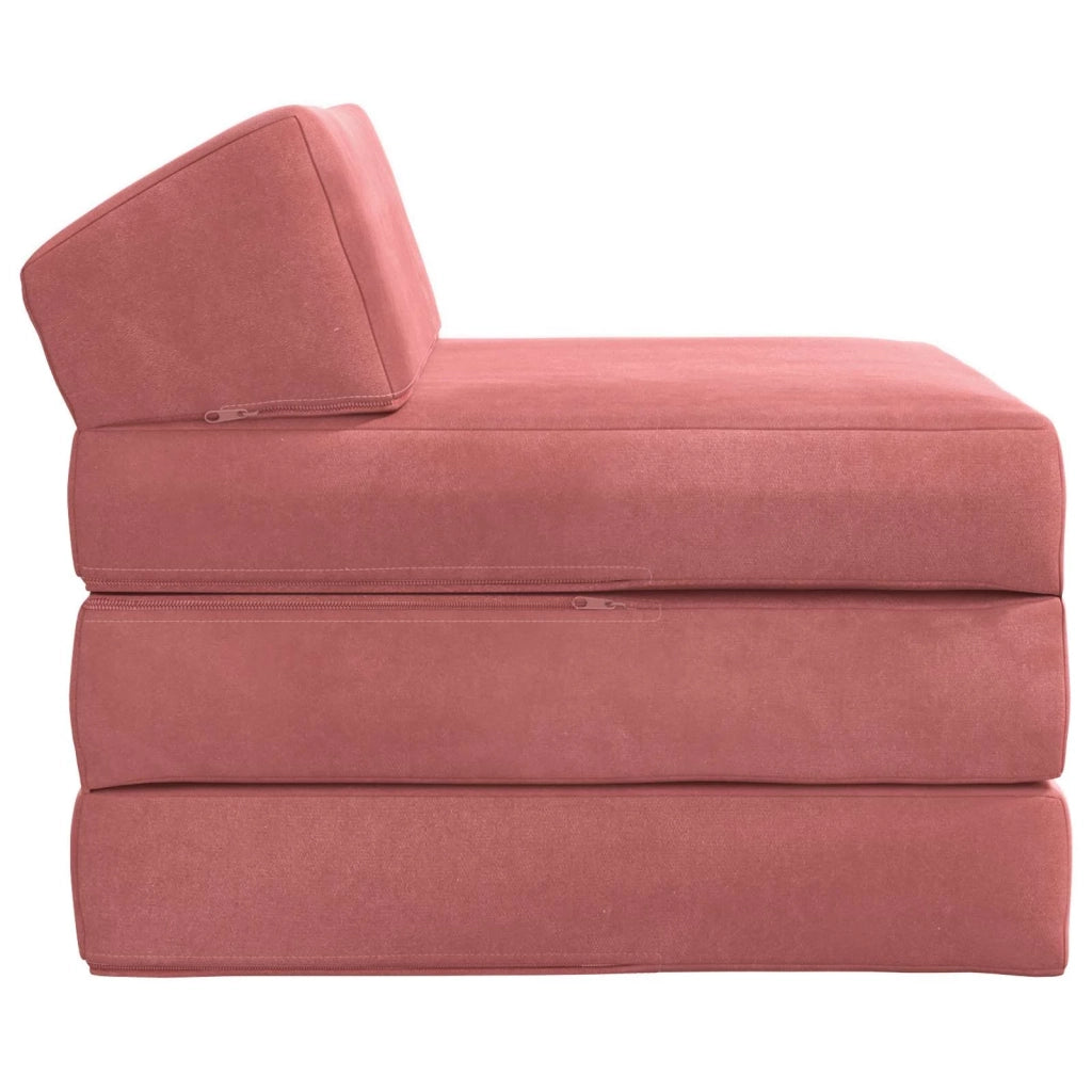 Divano Letto Pieghevole Rosa 200 x 70 x 10 cm Velluto