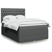 Giroletto a Molle con Materasso Grigio Scuro 140x200cm Tessuto