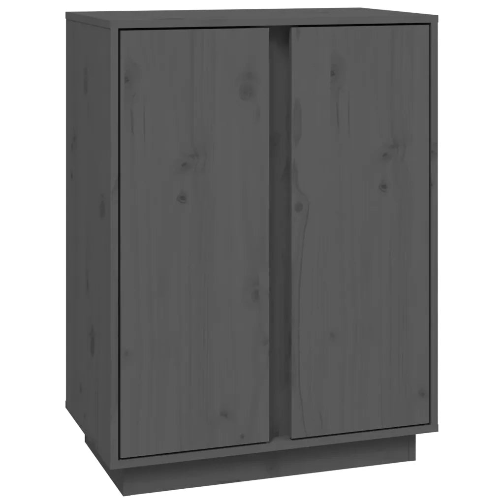Credenza-Buffet-Armadio da cucina Grigia 60x35x80 cm in Legno Massello di Pino