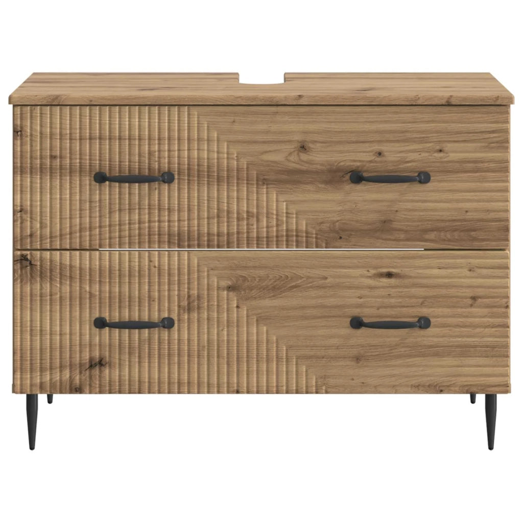 Armadio per Lavabo da Bagno HAARLEM Rovere Artigianale 896804