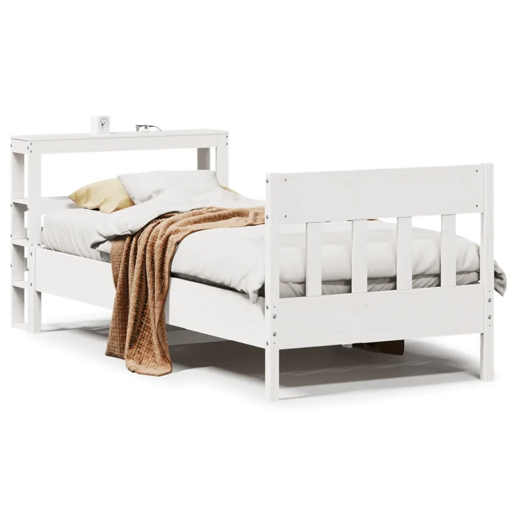 vidaXL Letto senza Materasso Bianco 90x200 cm Legno Massello di Pino