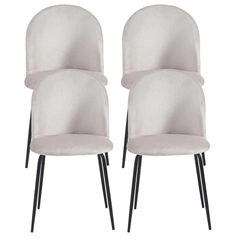 SET 4 SEDIE BONNIE CON SEDUTA IN VELLUTO BEIGE STRUTTURA IN METALLO NERO DIMENSIONI 45X55X82 CM