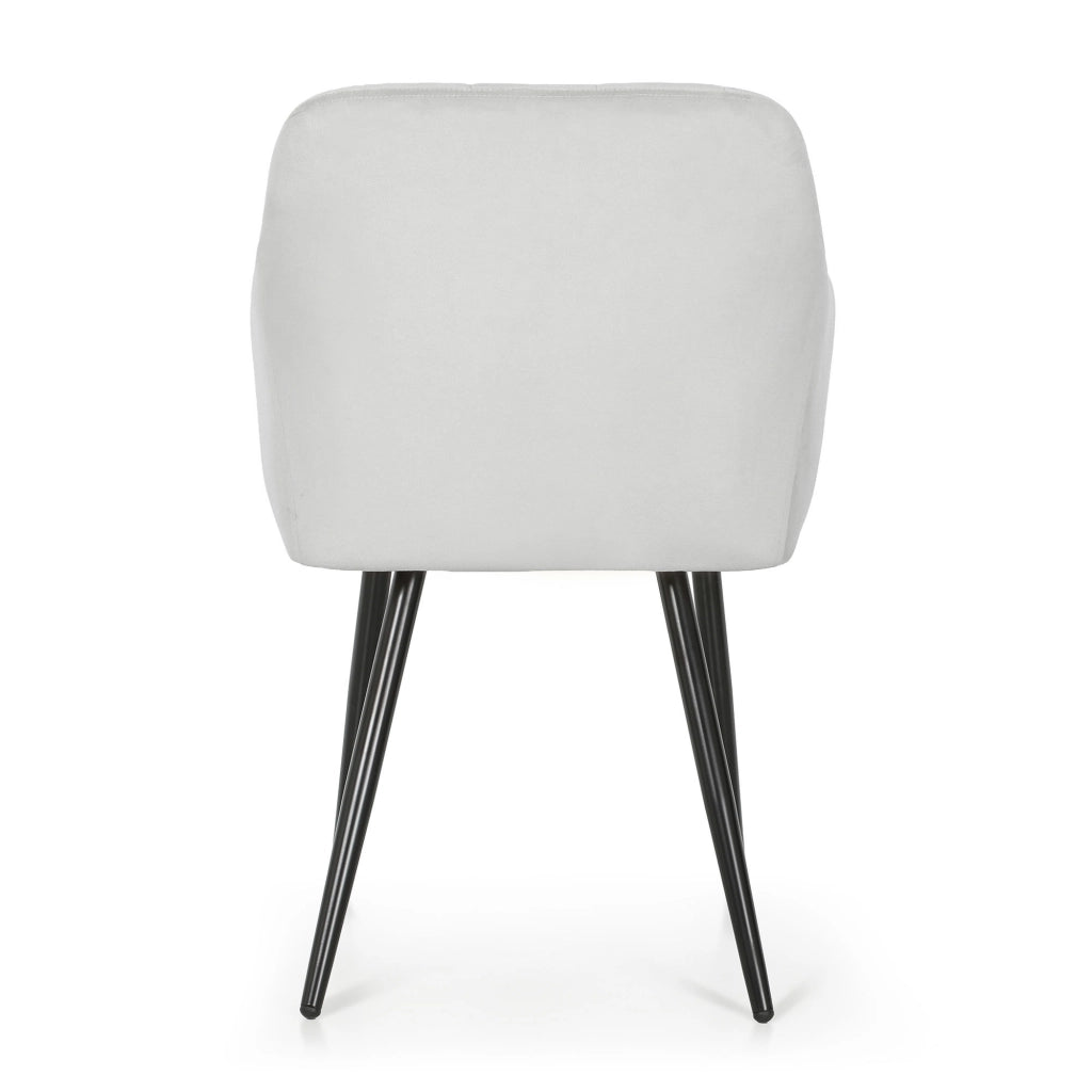 Set di 2 Sedie imbottite con cuciture quadrate LUXANO Grigio gambe nere