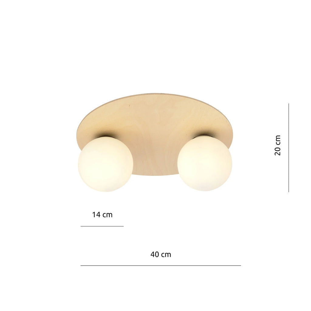 Plafoniera Minimal Pegaso Acciaio Marrone 2 Luci E14 Ip20