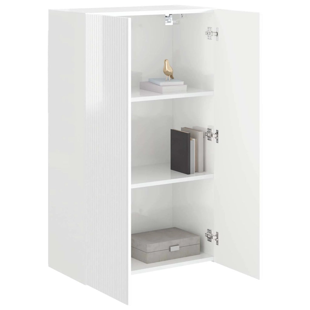 Mobile TV da parete 59,5 x 31 x 100 cm Bianco Lucido