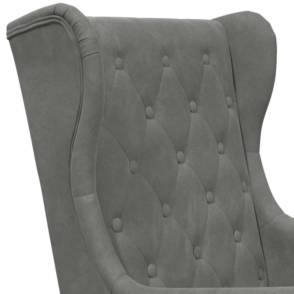 Poltrona-Divano Sedia-Poltroncina Grigio Scuro Velluto 210569