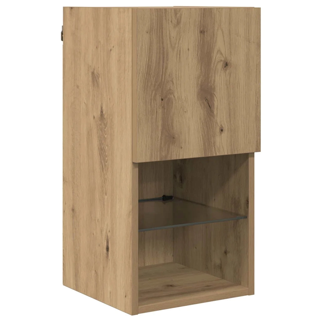 Mobile TV da parete-Mobile TV a Muro-Credenza TV Rovere artigianale 30,5 x 30 x 60 cm