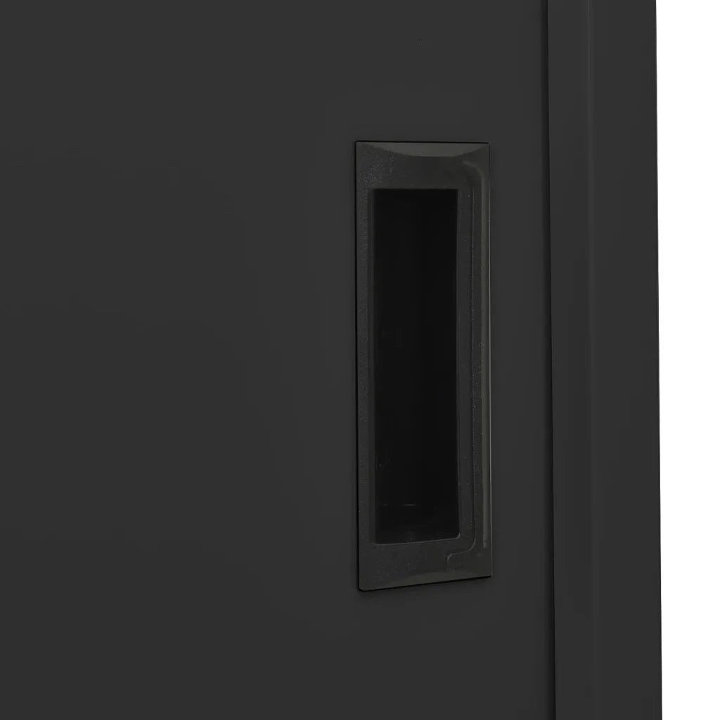 Armadio Ufficio Anta Scorrevole Antracite 90x40x180 cm Acciaio 335961