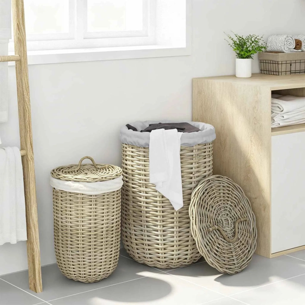 Cesto per la biancheria con coperchio GENDT 2 pz Rattan Kubu 42020973