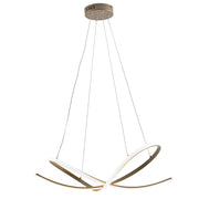 SAVOY Sospensione a LED 45W 3000K in Alluminio Oro Satinato con Diffusore in Silicone - Lampada da soffitto di design professionale