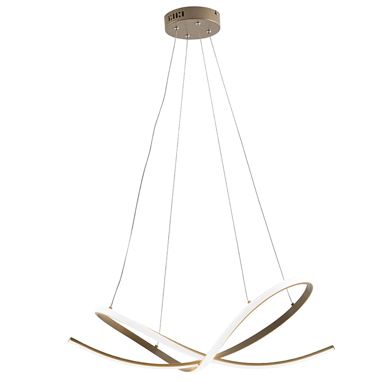 SAVOY Sospensione a LED 45W 3000K in Alluminio Oro Satinato con Diffusore in Silicone - Lampada da soffitto di design professionale
