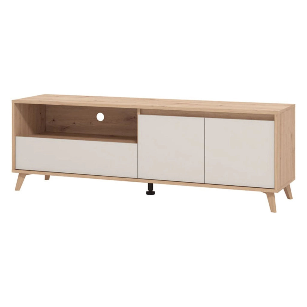 Scala, Mobile Porta tv un Cassetto, 157x40x52.5h cm Beige