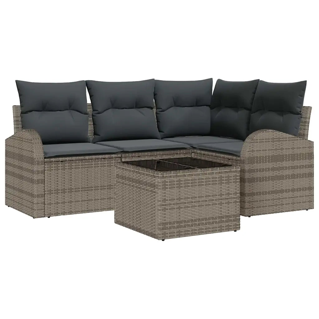 Set Divano da Giardino Grigio polyrattan 3346029