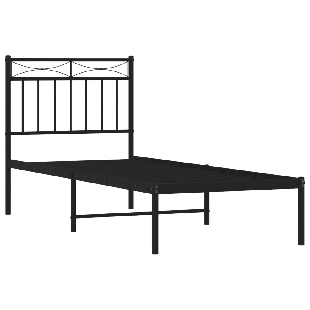 Giroletto con Testiera in Metallo Nero 80x200 cm 373682