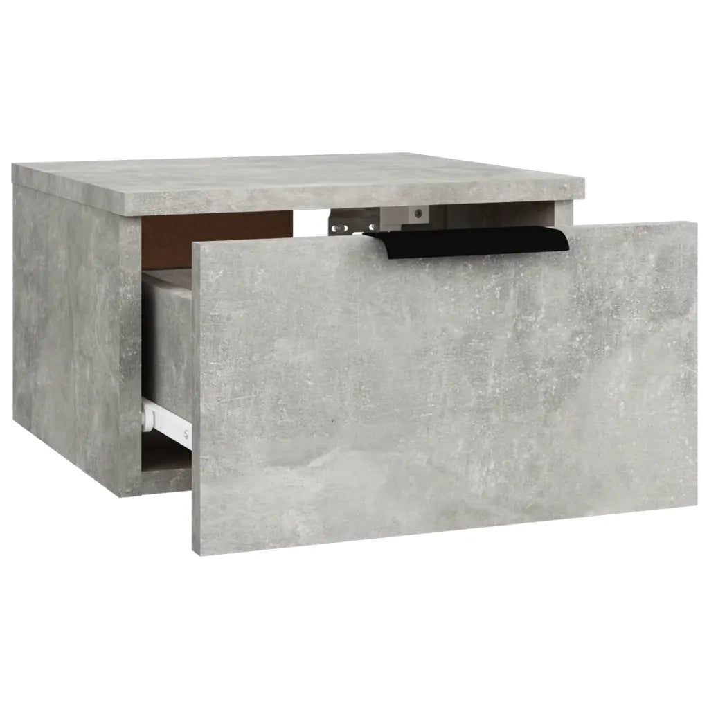 Comodino | Armadio da Notte | Mobiletto da notte a Muro Grigio Cemento 34x30x20 cm