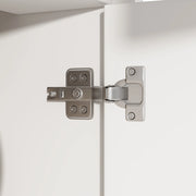 Credenza Cucina Alta con Ante Scorrevoli in Vetro; Cassetti; Ripiani Regolabili e LED; in MDF; 120x35x167 cm