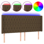 Testiera | Testata a LED Marrone Scuro 183x16x118/128 cm in Tessuto