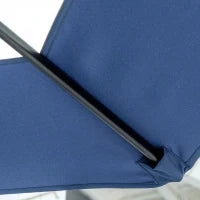 Ombrellone da Giardino a Braccio 3x2 m con Manovella, Metallo e Poliestere, Blu Scuro e Crema