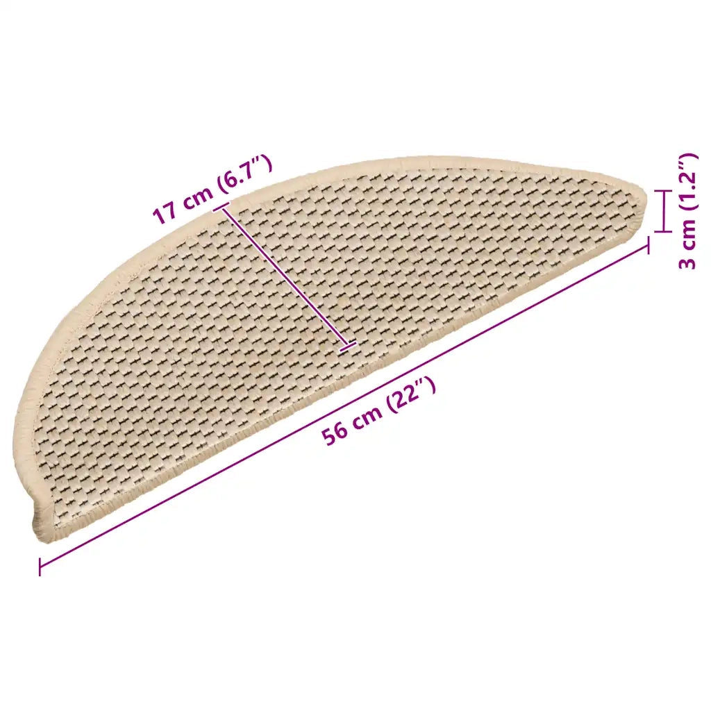 Tappeti Autoadesivi Scale Aspetto Sisal 15 pz | Gradini per Scale 56x17x3 cm Berbero