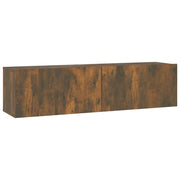 Mobile TV da parete in rovere affumicato 120 x 30 x 30 cm in legno ingegnerizzato marrone 02_0024280