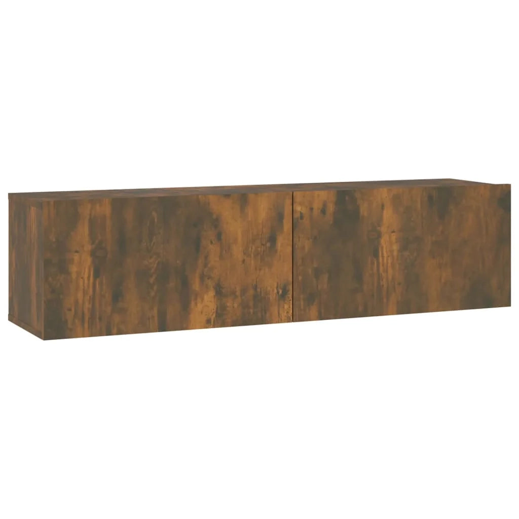 Mobile TV da parete in rovere affumicato 120 x 30 x 30 cm in legno ingegnerizzato marrone 02_0024280