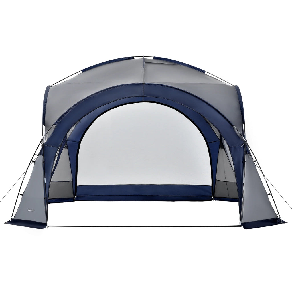 Gazebo da campeggio con 96 luci LED 345 x 345 x 247 cm blu 03_0008740