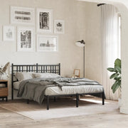 Giroletto con Testiera-Struttura Letto con testiera in Metallo Nero 120x190 cm 564046