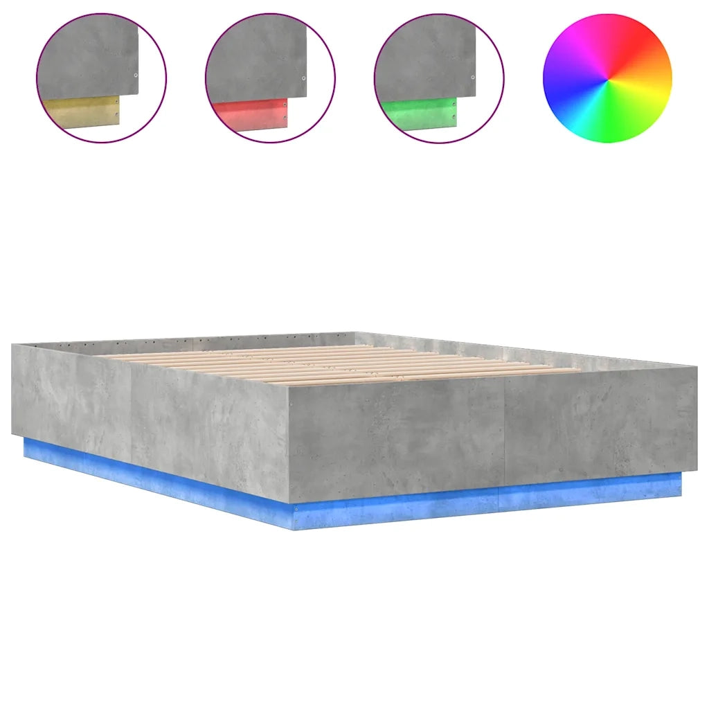 Giroletto Luci LED Grigio Cemento 150x200 cm Legno Multistrato 3209607
