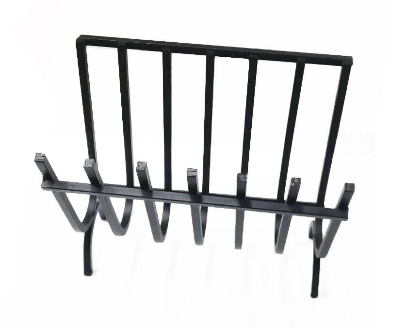 BRUCIALEGNA A CULLA IN FERRO BATTUTO CON 7 BARRE 40 X 24 X H34 CM COLORE NERO