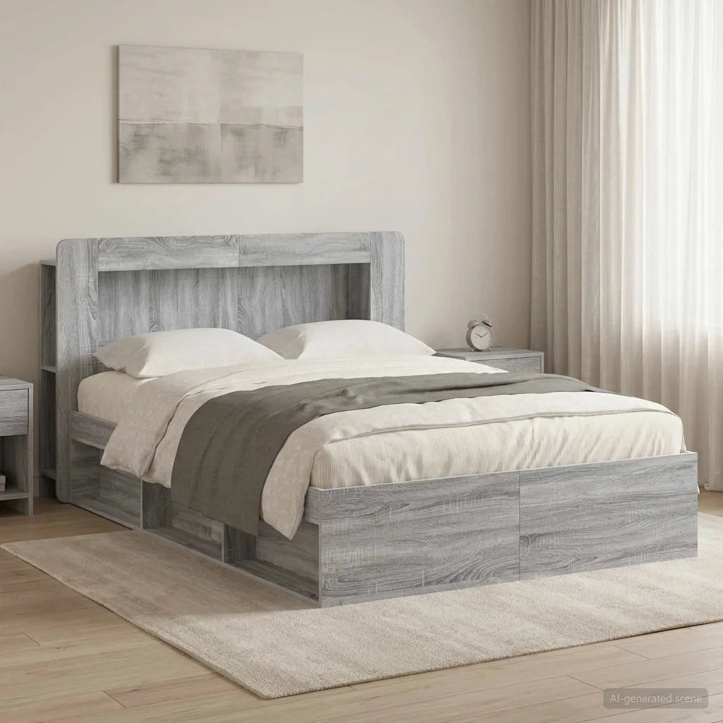 Telaio del letto con storage Sonoma grigio 140 x 200 cm 3433497