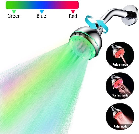 Spazzola per capelli con 7 colori cambianti LED, vasca, uso domestico, bagno, illuminazione
