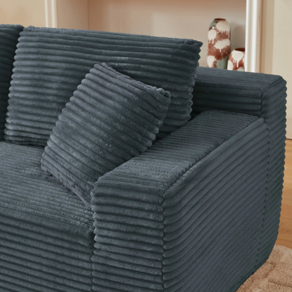 Divano modulare ad angolo a forma di L con schiuma memory e chaise longue oversize