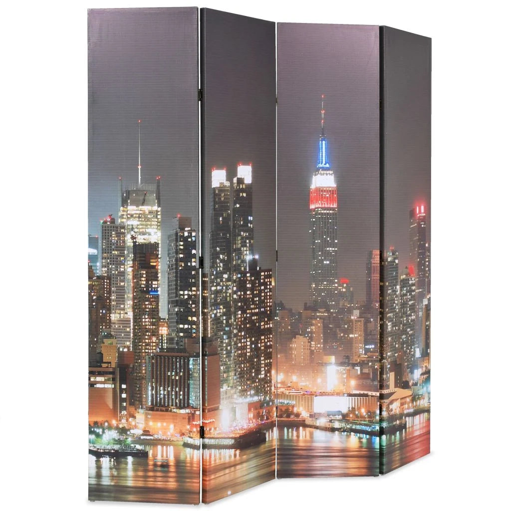 Paravento divisorio pieghevole divisorio mobile decorativo 160 cm New York di notte 0802023