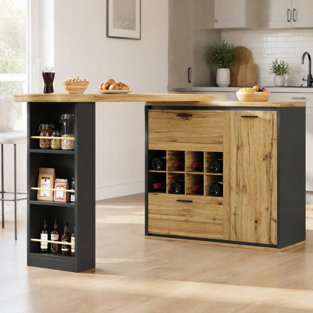 Tavolo da pranzo estensibile con contenitore 138-220x39x105 cm