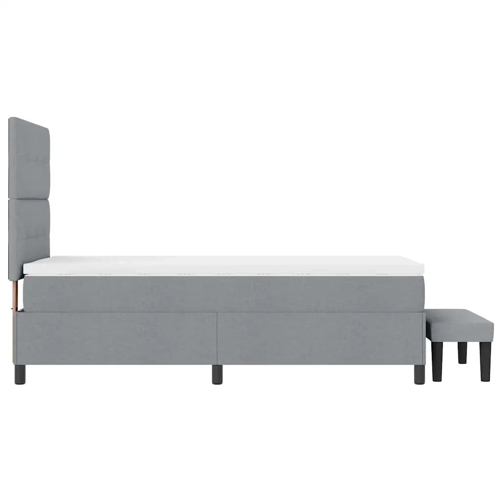 Letto a molle con materasso Grigio chiaro 100 x 200 cm Tessuto 3344044