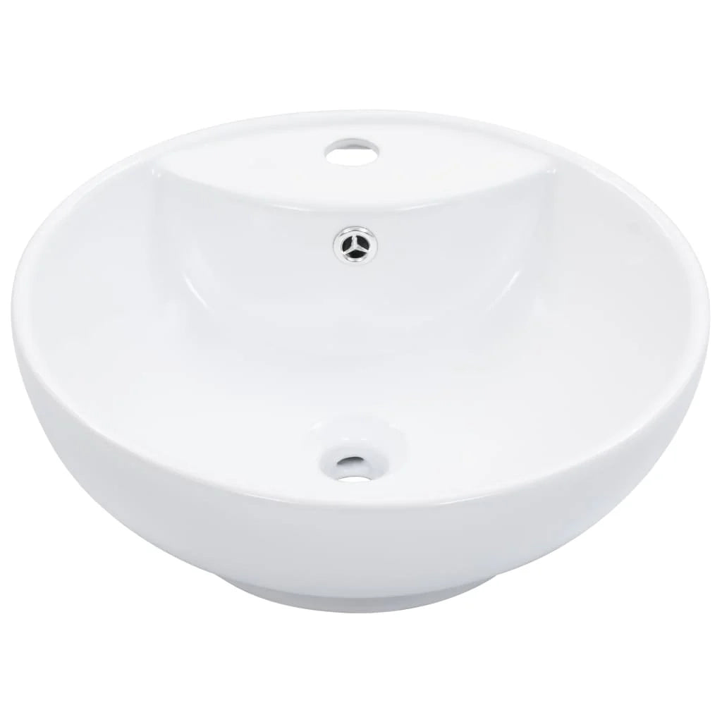 Lavabo da bagno con troppopieno diametro 46,5 cm ceramica bianca 02_0002612