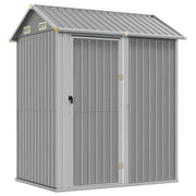 Casetta da giardino-Capanno da Giardino grigio chiaro 192x152,5x237 cm in acciaio zincato