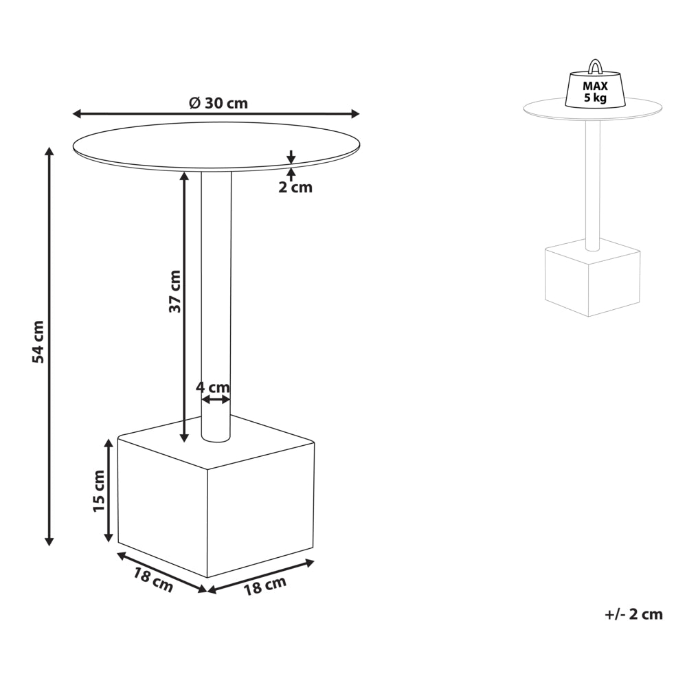Tavolino moderno rotondo di forma geometrica con piano in metallo e base in pietra nero e oro soggiorno salotto