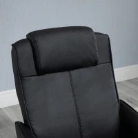 Poltrona Relax Reclinabile con Pouf Poggiapiedi Abbinato e Rivestimento in Finta pelle, Nero