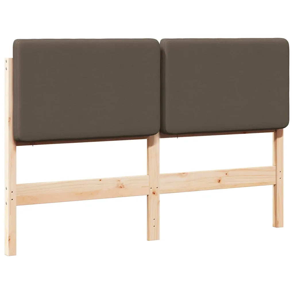 Testiera imbottita Marrone e taupe 120 cm Pino massello 880081