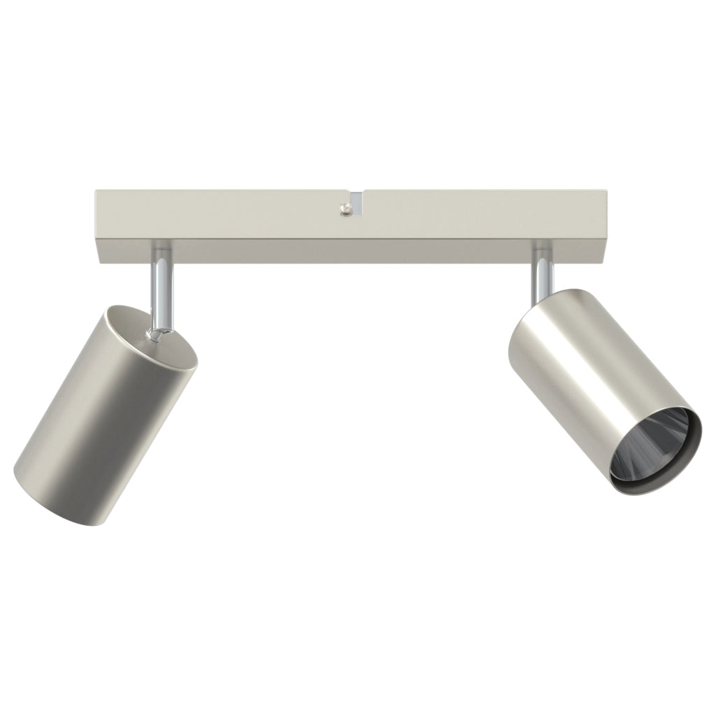 Faretto da soffitto 2 vie regolabili nichel spazzolato GU10
