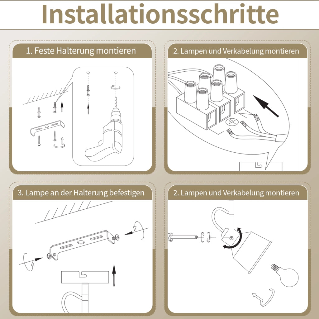 ZMH Faretto da soffitto 1 fiamma vintage E14 anche parete per cucina camera letto